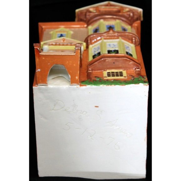 Vtg 1976 House Canister Hand Painted Kitchen Duncan Ceramics San Fran Victorian - Picture 8 of 9